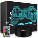 Lâmpada de ilusão Night Light BASSI 3D Gamepad Game Over Console