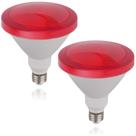 Lâmpada de inundação CICINY Par38 vermelha de 15 W (equivalente a 100 W), pacote com 2