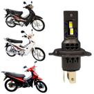 Lâmpada de Led H4 Pk20 Farol Alto e Baixo Moto Shineray Super Branca Efeito Xenon Iluminação Forte 6500 Lúmens Voltagem DC 9V - 32V
