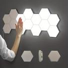 Lâmpada de luz noturna YXQUA Hexagon Touch alimentada por USB, pacote com 6