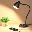 Lâmpada de mesa BOHON LED com portas de carregamento USB C+A e carregador sem fio