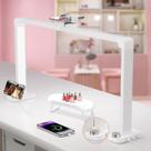 Lâmpada de mesa iVict Nail 86 cm com suporte para telefone, brilho ajustável