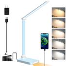 Lâmpada de mesa LED Dott Arts com portas USB, 5 modos de cores, azul
