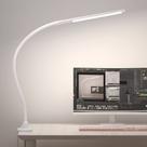 Lâmpada de mesa LED Hokone com braçadeira, lâmpadas de pescoço de ganso de 10 W com controle de toque, lâmpada de braçadeira de braço giratório, lâmpada de mesa Architect Clamp regulável, luminária de unhas para mesa (branca)