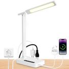 Lâmpada de mesa LED Infiway com tomadas USB-C, USB-A e AC