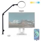 Lâmpada de mesa LED LUME CUBE Edge 2.0 regulável com porta USB preta