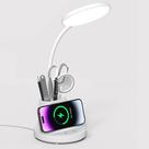 Lâmpada de mesa Vicsoon LED com carregador sem fio e suporte de caneta
