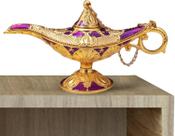 Lâmpada de ornamento Aladdin Zinc Alloy Decorativa Ouro/Roxa 20cm