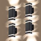 Lâmpada de parede externa LED LMP, pacote com 4 unidades de alumínio 3000K 5W IP65