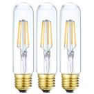 Lâmpada de tubo LED Leools T10 4W 2700K regulável E26 120V, pacote com 3