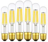 Lâmpada de tubo LED Weyolin T10 4W 2700K 400lm E26, pacote com 6