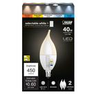 Lâmpada de vela LED Feit Electric CA10 Flame Tip 5W 450lm, pacote com 2 Lâmpada de vela LED Feit Electric CA10 Flame Tip 5W 450lm, pacote com 2