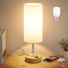 Lâmpada Dicoool Touch Bedside 14" Wood USB Charging