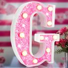 Lâmpada Elnsivo Pink LED Glitter Alphabet Letter Light Battery