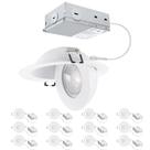 Lâmpada embutida LED Gimbal POPANU 4" 9W 750lm com inclinação de 90, pacote com 12