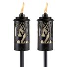 Lâmpada externa TIKI Hunter Metal Torch 164 cm, pacote com 2 unidades, preta