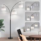 Lâmpada Fansdrick Luminária de piso Arc de 3 luzes com controle remoto de 80"