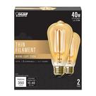 Lâmpada Feit Electric ST19 40W Vintage Dimmable, pacote com 2