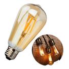 Lâmpada Filamento Led Retrô ST64 4w Bivolt Vintage 2400K Amarelo Âmbar Edison Base E27