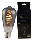 Lâmpada Filamento Led St64 Fumê Black 4W E27 Bivolt Âmbar