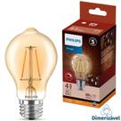 Lampada Filamento Philips A60 Dimerizavel 4.5w 110V 2200K