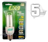 Lampada Fluorescente Rcg Luz Amarela Nova 127v 7w 2700k 05un