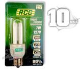 Lampada Fluorescente Rcg Luz Branca Nova 127v 7w 6400k 10un