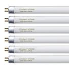 Lâmpada fluorescente T5 14W 3000K 800lm 22cm branca quente, pacote com 6 unidades