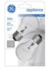 Lâmpada GE Appliance Clear 40W A15 E26 415lm, pacote com 2