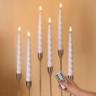 Lâmpada Girimax White Flameless Spiral Candles com conjunto remoto de 6
