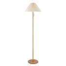 Lâmpada GLOBE 157 cm, base em tom de madeira, sombra plissada Lâmpada GLOBE 157 cm, base em tom de madeira, sombra plissada