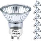 Lâmpada halógena Vinaco GU10 50W 120V 2800K branca quente, pacote com 6