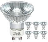 Lâmpada halógena Vinaco GU10 50W 2800K branca quente, pacote com 6