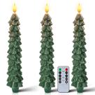 Lâmpada Homemory, 3 peças, LED verde, velas de árvore de Natal, 25 cm