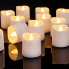 Lâmpada Homemory, pacote com 50 velas votivas LED sem chama, branco quente