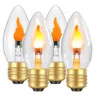 Lâmpada Hompavo LED Flame 3W Flickering Fire E26, pacote com 4