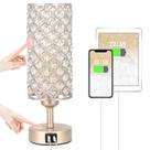 Lâmpada Hong-in Crystal Candeeiro de mesa USB C+A Ports Touch