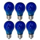 Lâmpada Incandescente A19 E-27 Azul 6 Pçs - NARDSEXPRESS