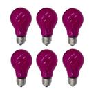 Lâmpada Incandescente A19 E-27 Rosa 6 Pçs - NARDSEXPRESS