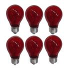 Lâmpada Incandescente A19 E-27 Vermelha 6 Pçs - NARDSEXPRESS