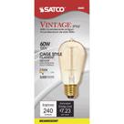 Lâmpada incandescente Satco S2423 Vintage Style ST19 60W 120V, pacote com 6