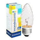 Lâmpada Incandescente Vela Torcida 25W E27 Clara 220V