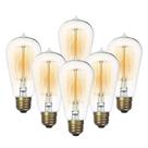 Lâmpada Jslinter Edison 60W ST58 Warm White 2200L, pacote com 6 Lâmpada Jslinter Edison 60W ST58 Warm White 2200L, pacote com 6