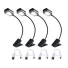Lâmpada KunHe Recarregável Clip-On Book Light, pacote com 4