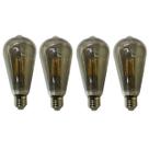 Lampada Led 30W Multi Filamento Fume Kit 4 Uni Vintage Bivolt Quarto Sala Casa Varanda Luz Iluminaçao Branco Quente Retro