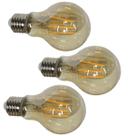 Lampada Led 30W Multifilamento Kit 3 Uni Retro Decoraçao Vintage Iluminaçao Casa Garagem Quarto Cozinha Varanda Branco Quente Ambar Lampada Led 30W Multifilamento Kit 3 Uni Retro Decoraçao Vintage Iluminaçao Casa Garagem Quarto Cozinha Varanda Branco Quente Ambar