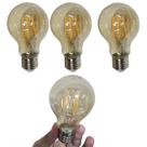 Lampada Led 30W Multifilamento Kit 4 Uni Decoraçao Iluminaçao Retro Vintage Casa Sala Garagem Quarto Varanda Branco Quente Ambar