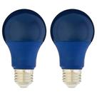 Lâmpada LED Amazon Basics A19, cor azul, 9 W, pacote com 2