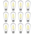 Lâmpada LED Ascher Vintage Edison 6W 4000K 700lm E26, pacote com 12