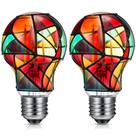 Lâmpada LED Baquler Stained Glass E26 3,5 W 120 V 2 unidades